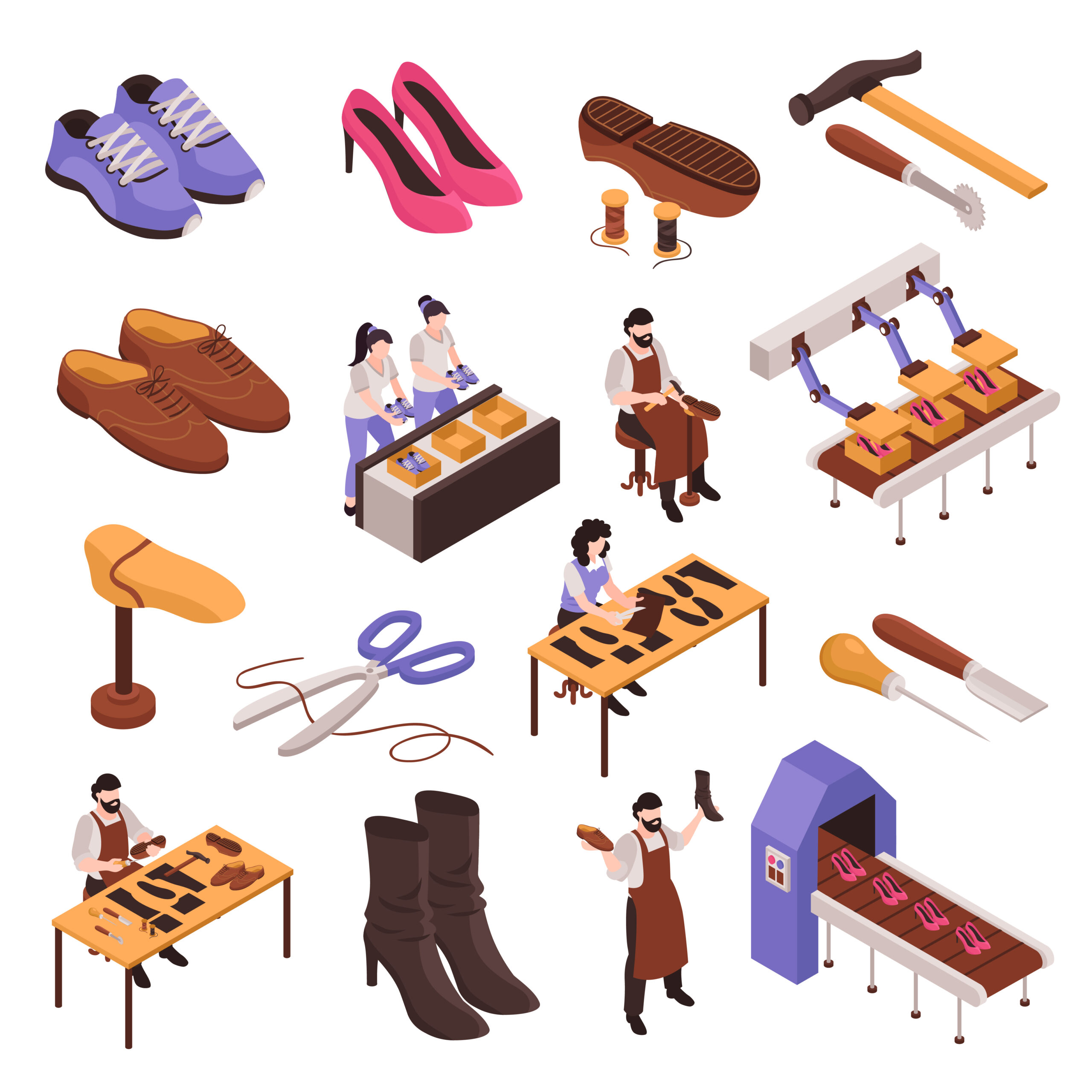 shoes repair manufacturing set
