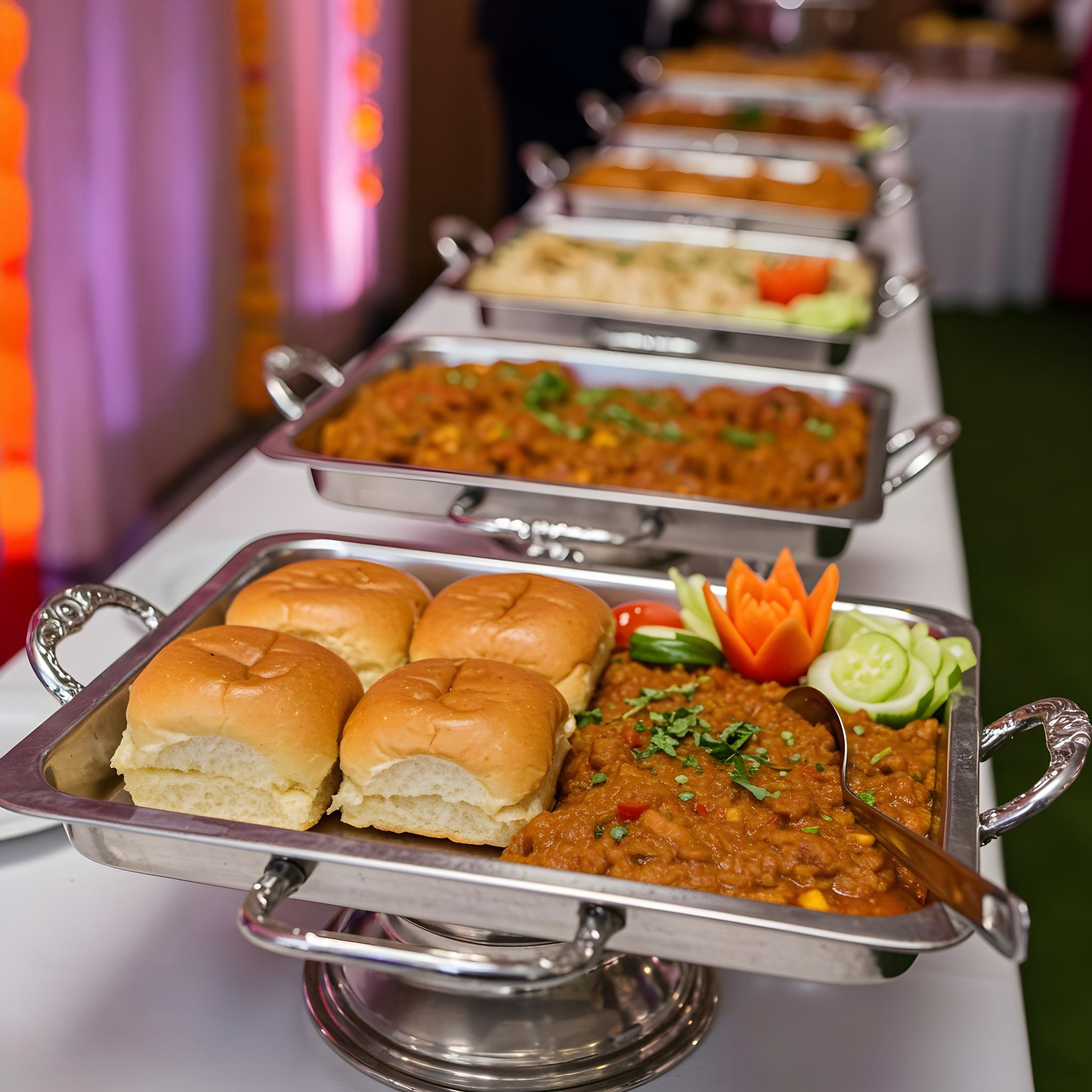 fresh indian pav bhaji buffet